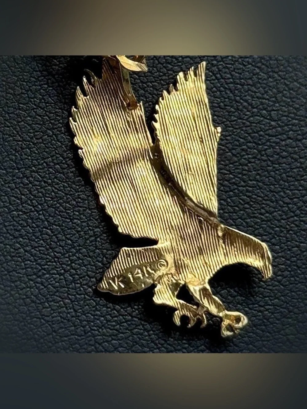14k solid yellow gold American Eagle Bird Pendant charm